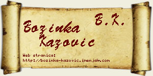 Božinka Kažović vizit kartica